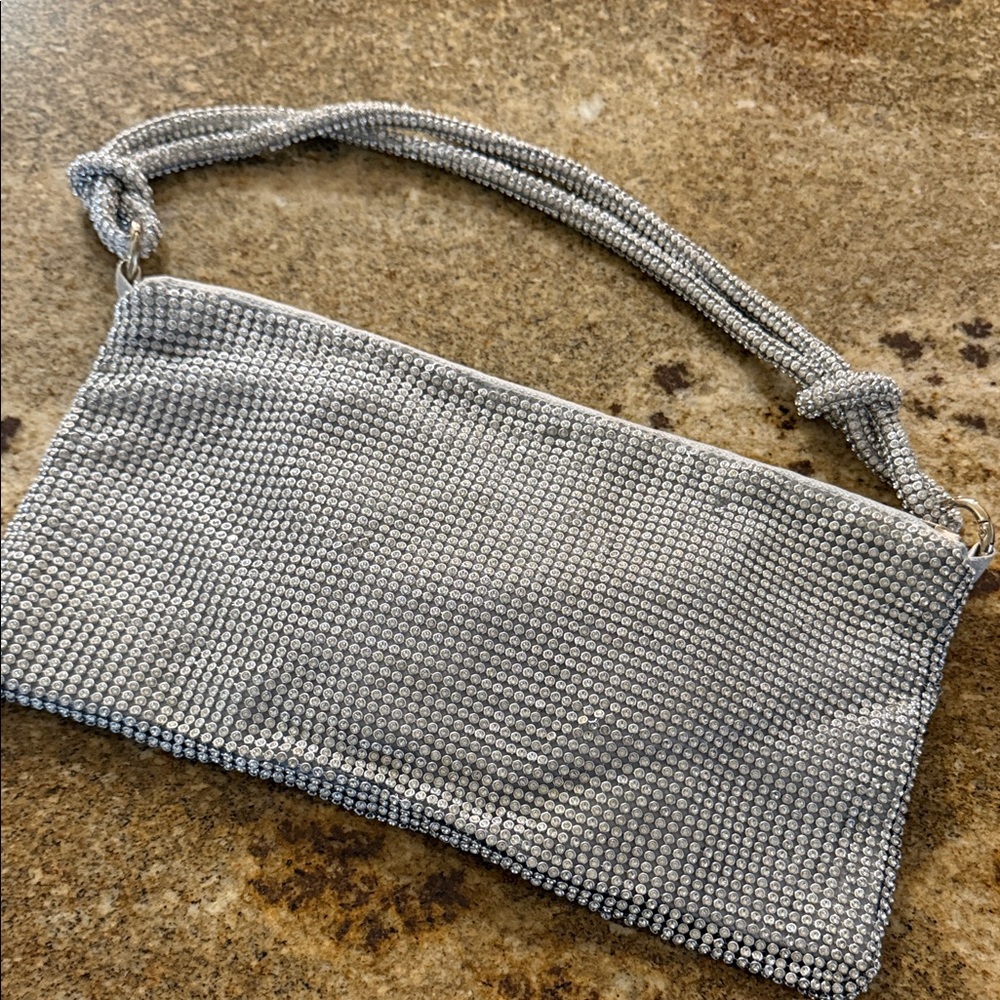 Chic Silver Wristlet Clutch